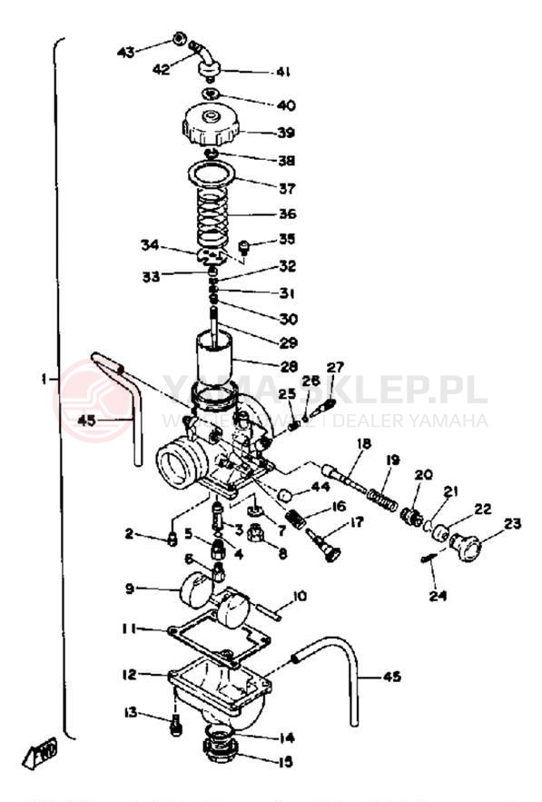 Schemat "Gaźnik" do Yamaha DT125F