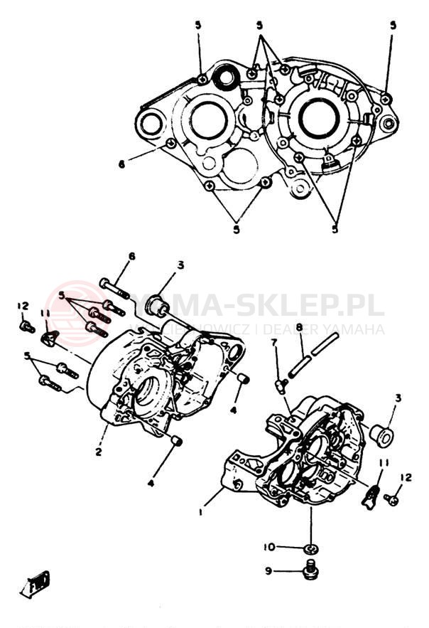 Schemat "Obudowa silnika" do Yamaha YZ125H