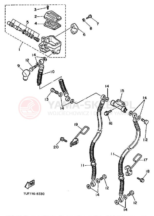 Schemat "Pompa hamulcowa przednia" do Yamaha FAZER FZX700T/FZX700TC