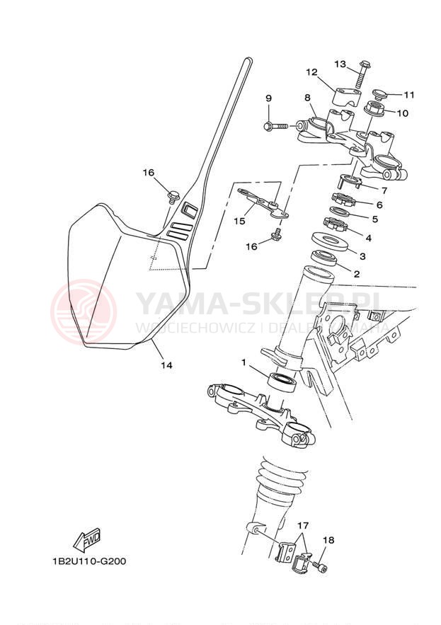 Schemat "Półki zawieszenia" do Yamaha TTR125L TTR125LX
