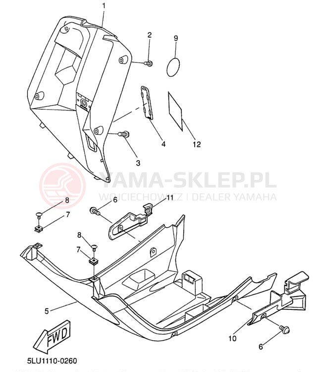 Schemat "Nadwozie przód" do Yamaha ZUMA II CW50N