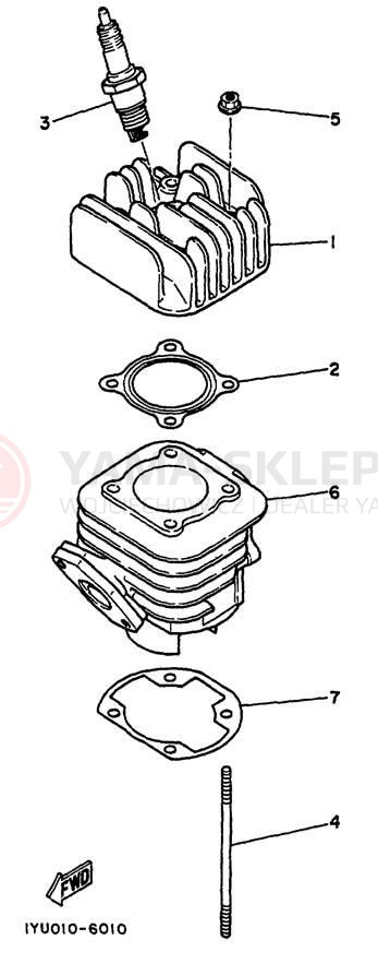 Schemat "cylinder" do Yamaha RAZZ SH50M