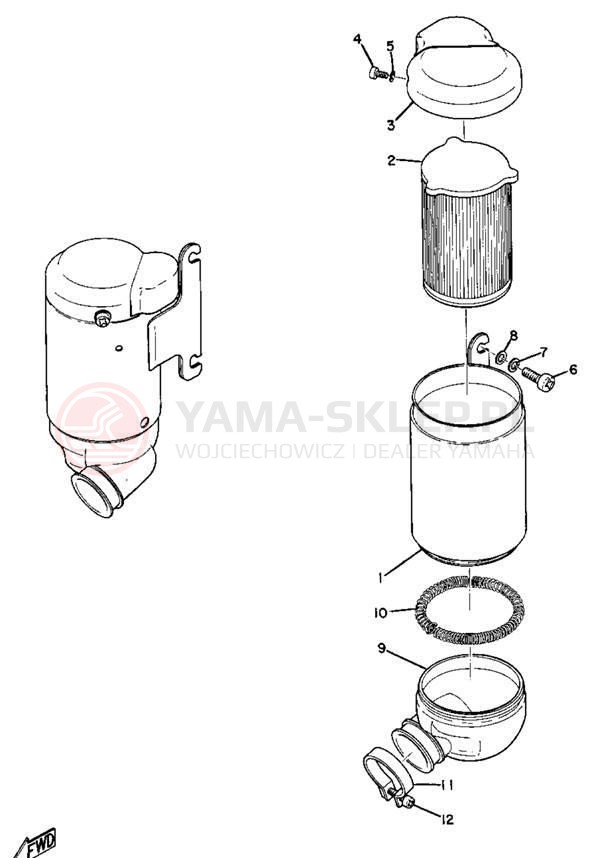 Schemat "Filtr powietrza" do Yamaha AS2C