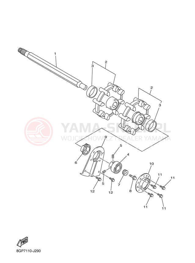 Schemat "Układ napędowy" do Yamaha PHAZER MTX PZ50MTEW