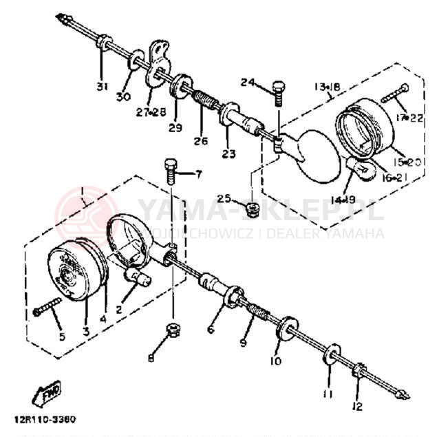 Schemat "kierunkowskazy" do Yamaha XS400K