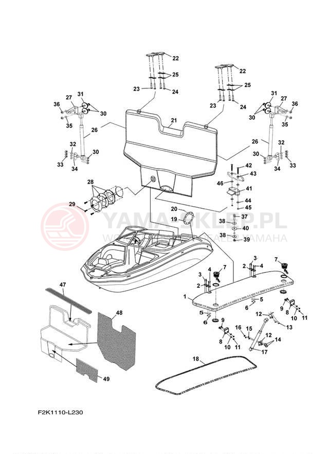 Schemat "DECK HATCH" do Yamaha AR210 LAT1100AM