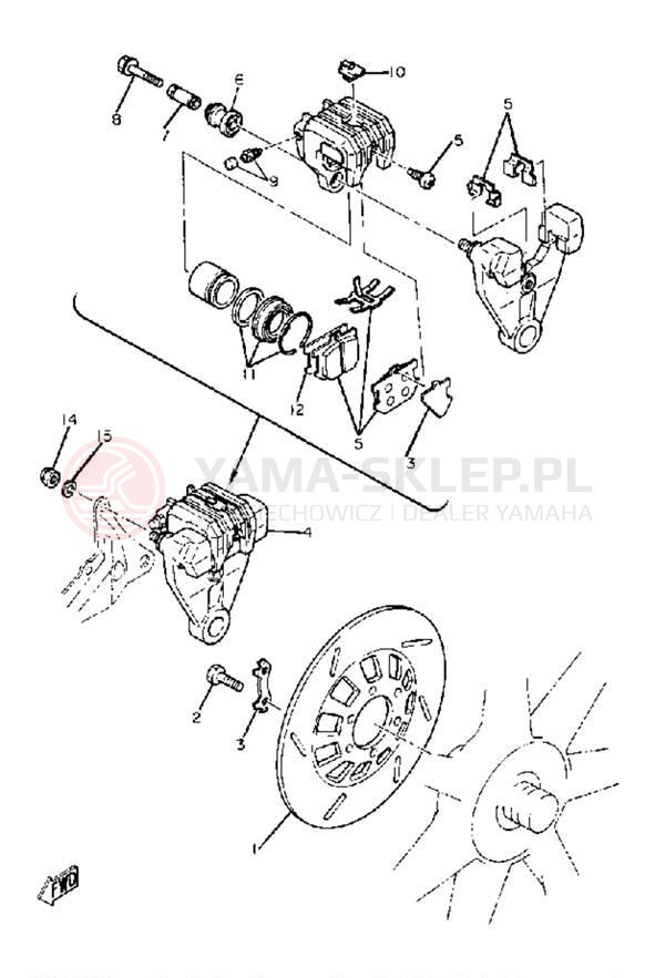 Schemat "Zacisk hamulcowy tylny" do Yamaha XS850LG