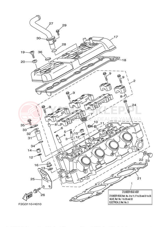 Schemat "głowica" do Yamaha 212X FAT1100BJ/FAT1100AJ