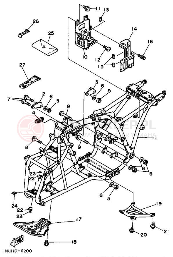 Schemat "rama" do Yamaha YFM200DXS