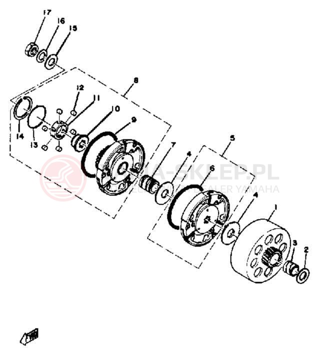 Schemat "sprzęgło" do Yamaha LB802AC