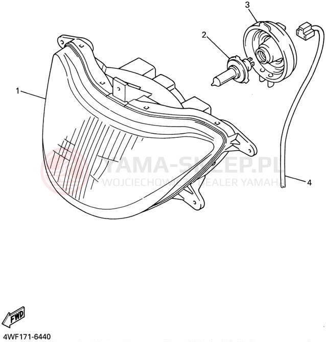 Schemat "Lampa przód" do Yamaha YZF600R YZF600RPC/YZF600RP
