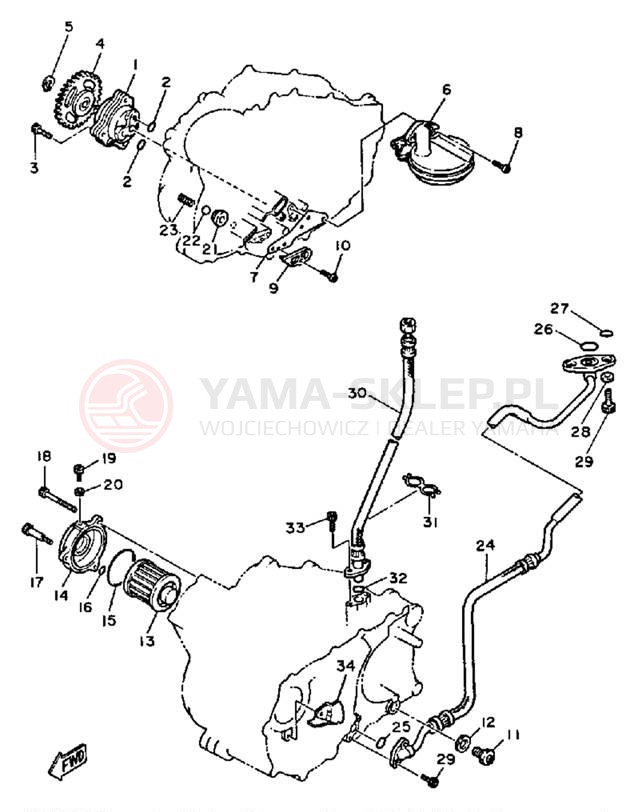 Schemat "Pompa olejowa" do Yamaha XT600NC/XT600N