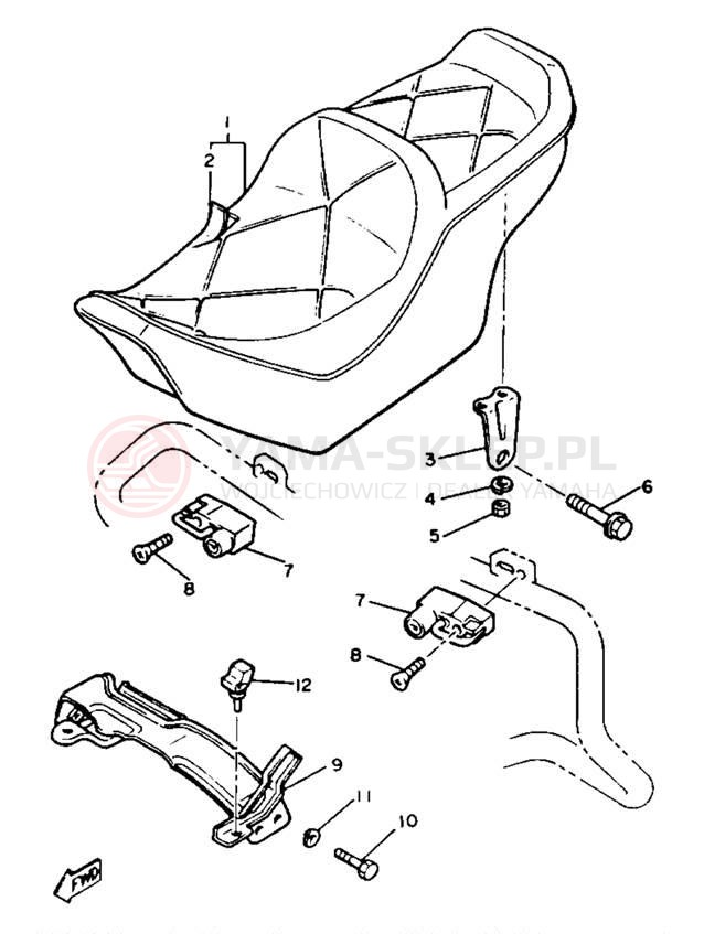 Schemat "siedzenie" do Yamaha XVZ12DL/XVZ12DKC2