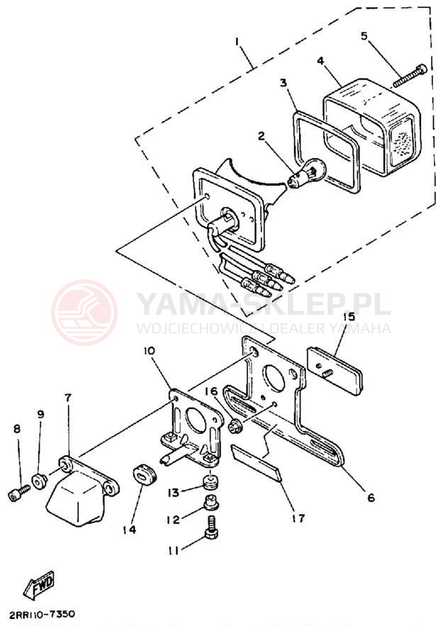 Schemat "lampa tył" do Yamaha YSR50U