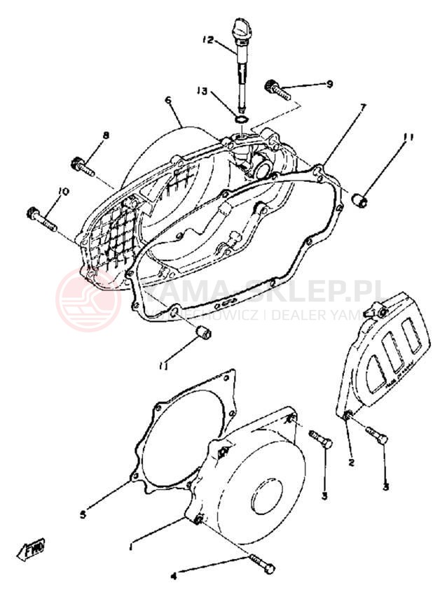 Schemat "Pokrywa silnika" do Yamaha YZ250C