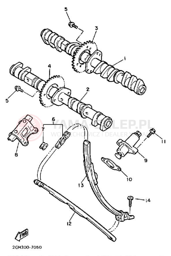 Schemat "Rozrząd - łańcuszek" do Yamaha FZR1000TC/FZR1000T