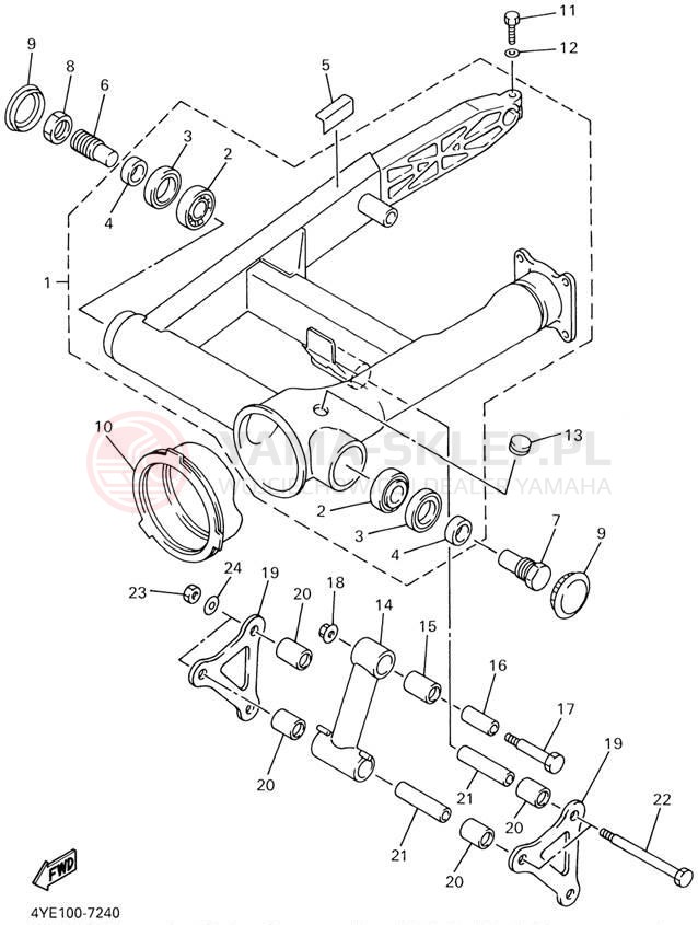 Schemat "wahacz" do Yamaha XVZ13LTN/XVZ13LTNC