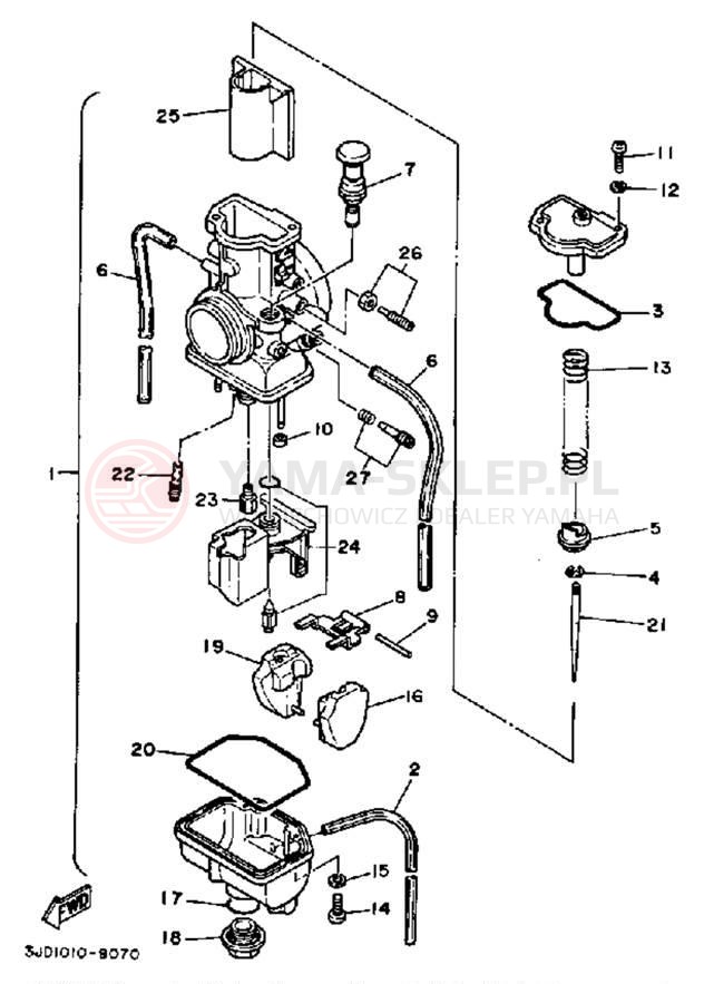 Schemat "Gaźnik" do Yamaha YZ125B