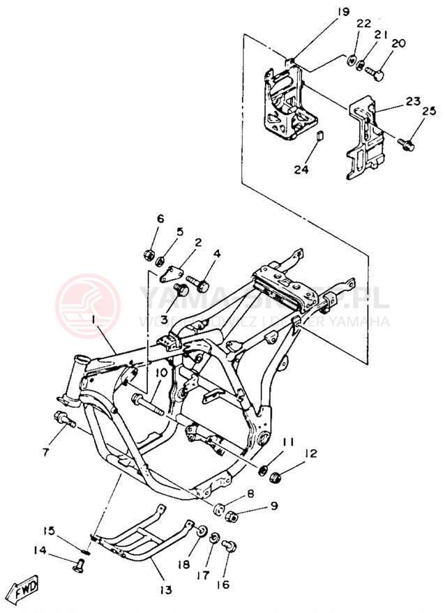 Schemat "rama" do Yamaha YTM225DXL