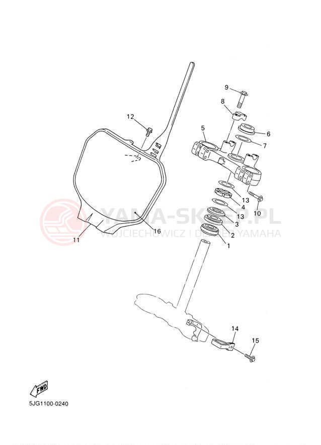 Schemat "Półki zawieszenia" do Yamaha YZ426F YZ426FP