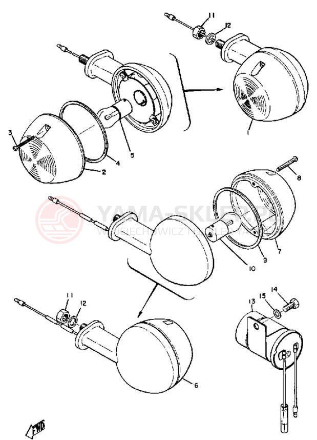 Schemat "kierunkowskazy" do Yamaha DS6C