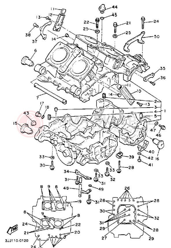 Schemat "Obudowa silnika" do Yamaha XVZ13DD/XVZ13DDC