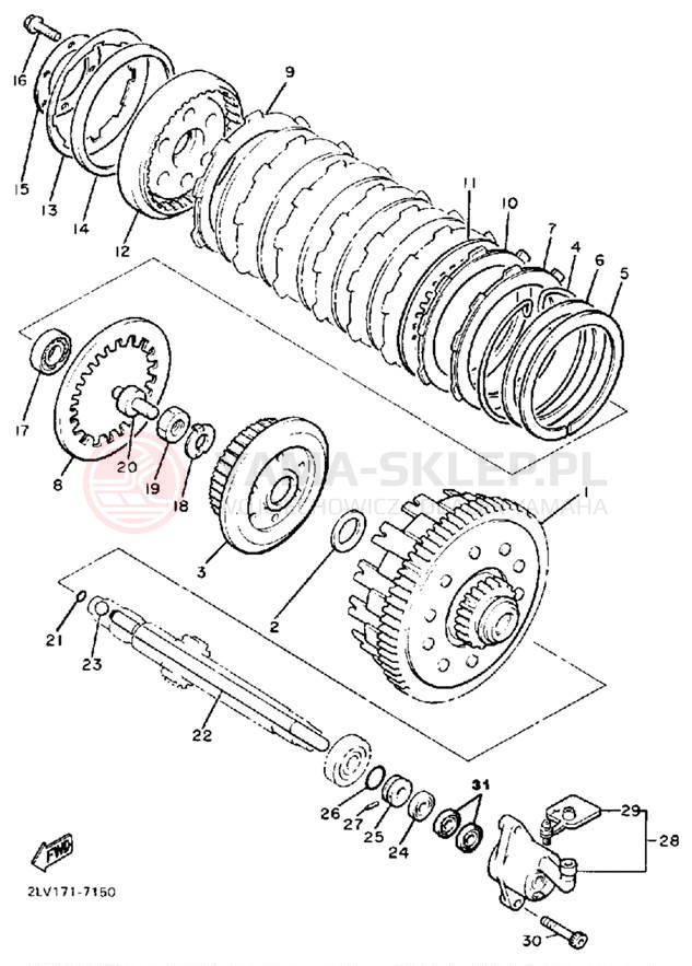 Schemat "sprzęgło" do Yamaha XVZ13DSC/XVZ13DS