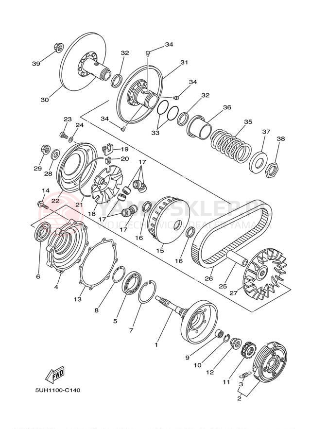 Schemat "sprzęgło" do Yamaha GRIZZLY 350 2WD YFM35GZGR