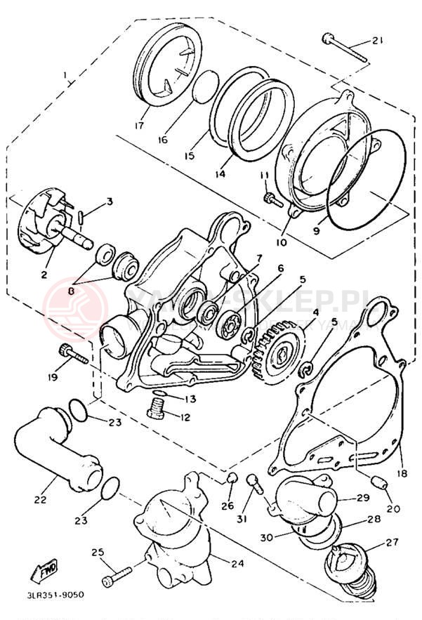 Schemat "Pompa wody" do Yamaha V-MAX 1200 VMX12E/VMX12EC