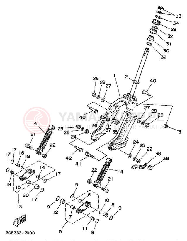 Schemat "Półki zawieszenia" do Yamaha RIVA 50 CA50S