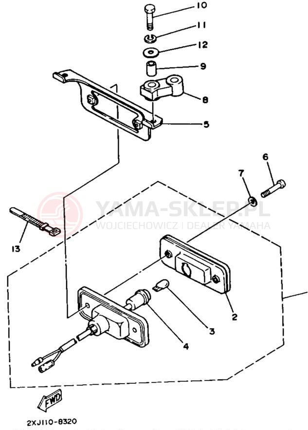 Schemat "lampa tył" do Yamaha BLASTER YFS200D