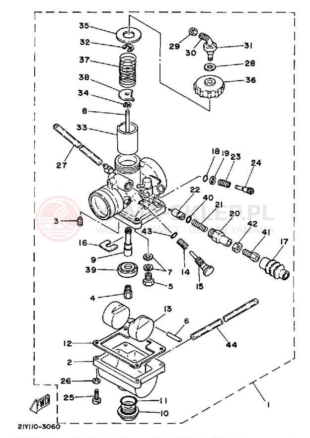 Schemat "Gaźnik" do Yamaha YT125K