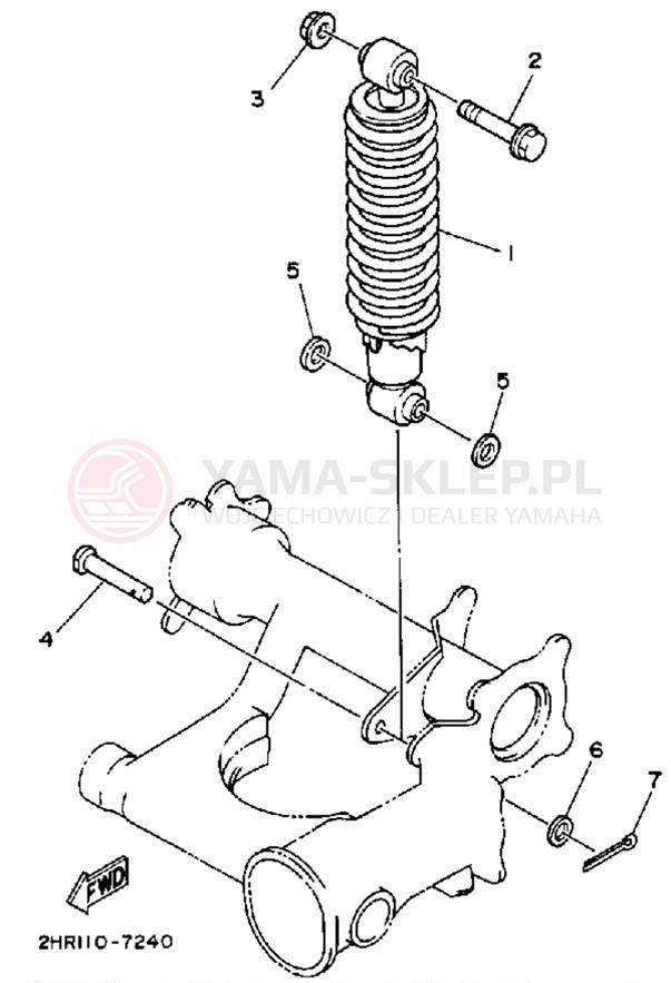 Schemat "zawieszenie tył" do Yamaha BIG BEAR 4WD YFM350FWA