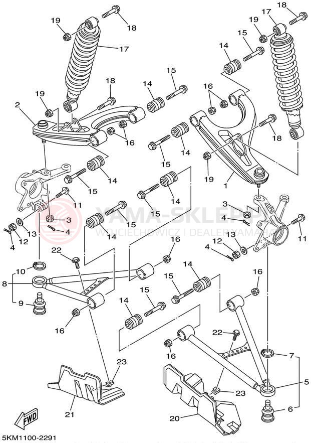 Schemat "Koło przód" do Yamaha GRIZZLY 660 YFM660FP