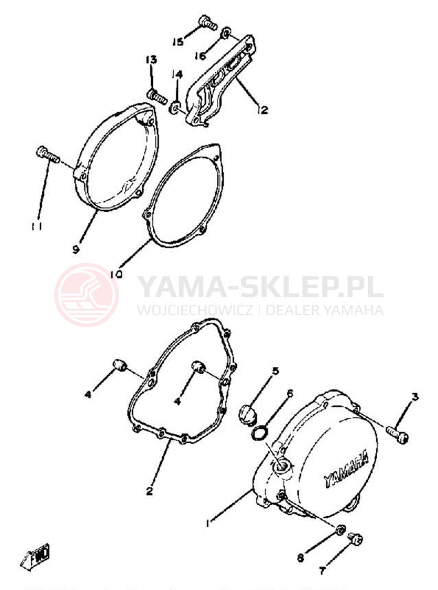 Schemat "Pokrywa silnika" do Yamaha YZ125F