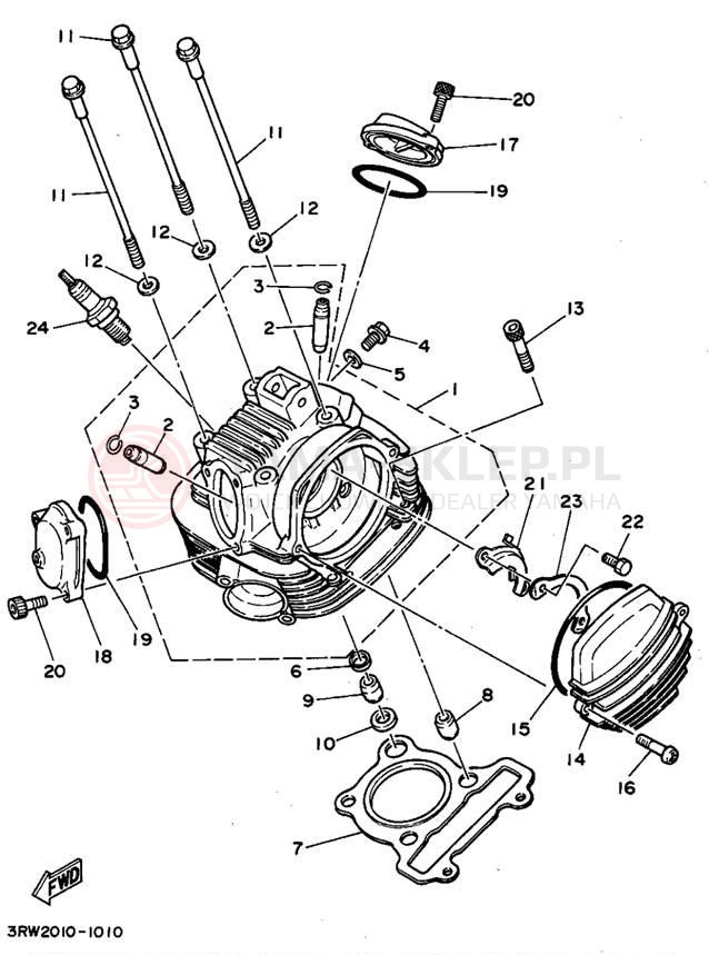 Schemat "głowica" do Yamaha SEROW XT225F/XT225FC