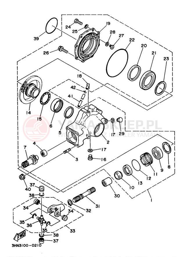 Schemat "Wał napędowy" do Yamaha BIG BEAR 4WD YFM350FWJ