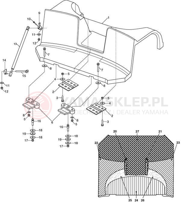 Schemat "DECK HATCH" do Yamaha SR230 SRT1000D