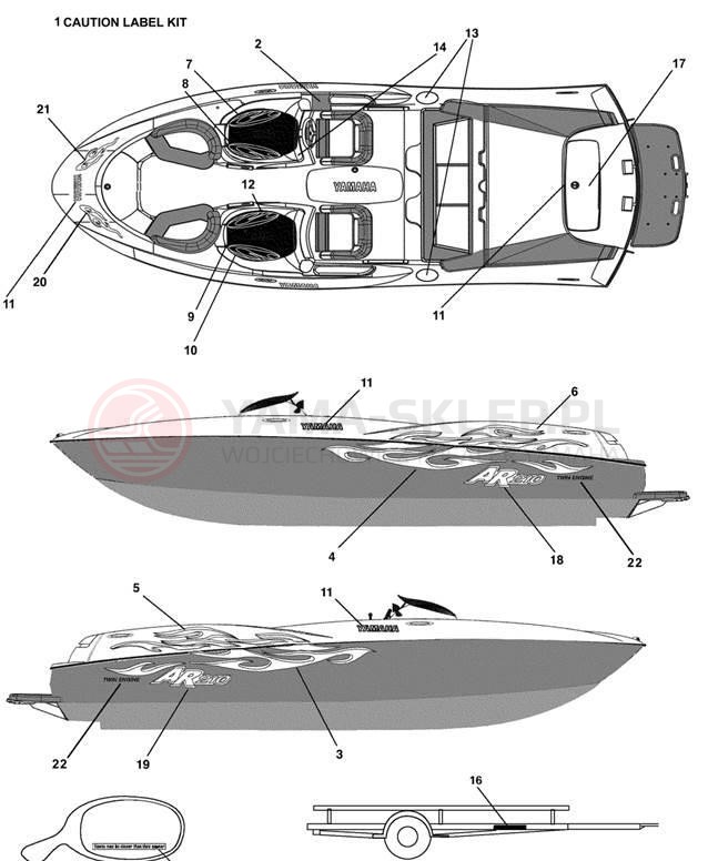 Schemat "naklejki" do Yamaha AR210 LST1200DD