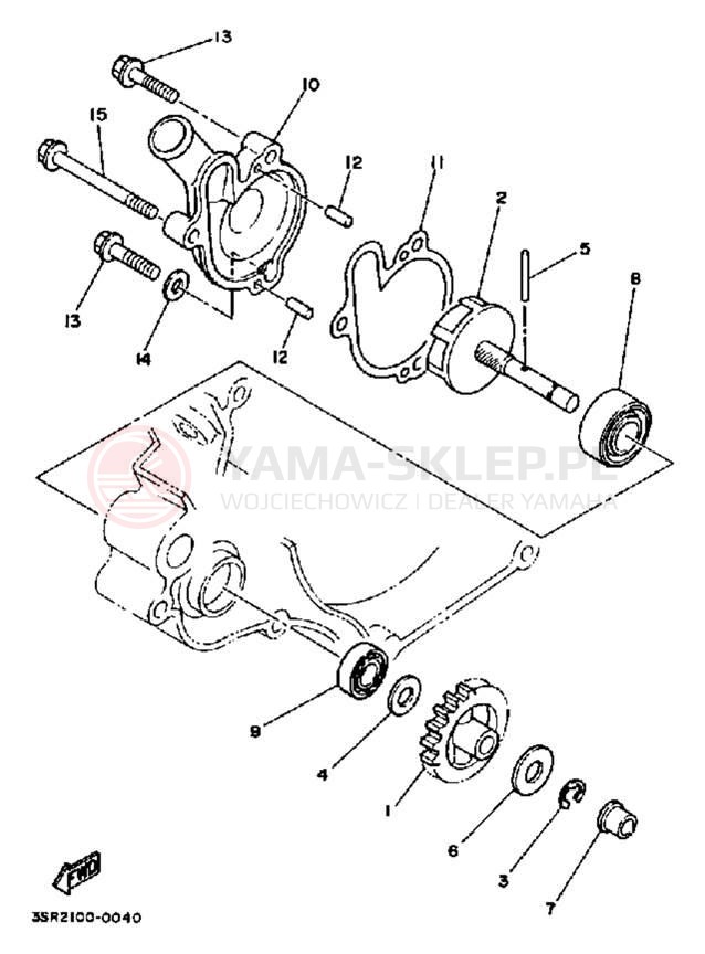 Schemat "Pompa wody" do Yamaha YZ125B
