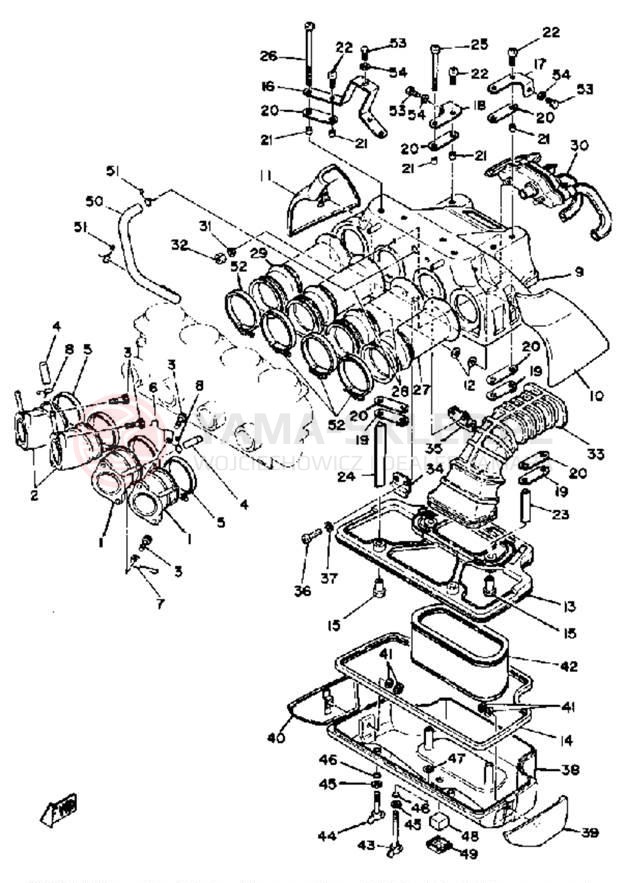 Schemat "Wtrysk paliwa" do Yamaha XS1100H