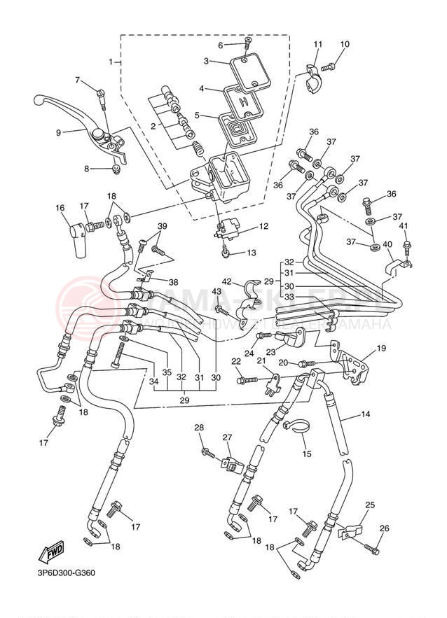 Schemat "Pompa hamulcowa przednia" do Yamaha FJR1300AE FJR13AEXCS/FJR13AEXS