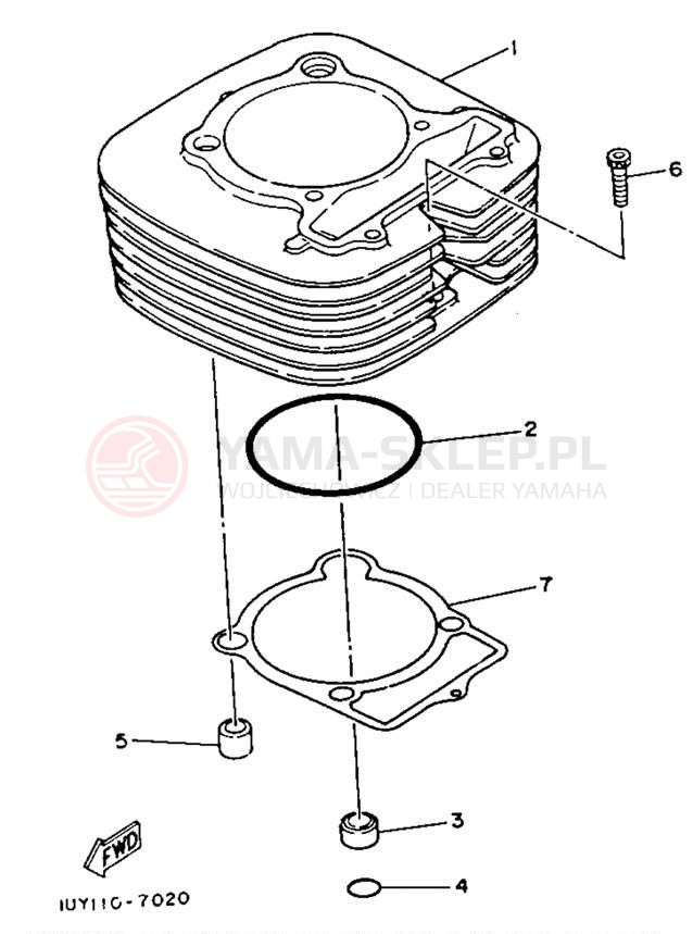 Schemat "cylinder" do Yamaha BIG BEAR 4WD YFM350FWE