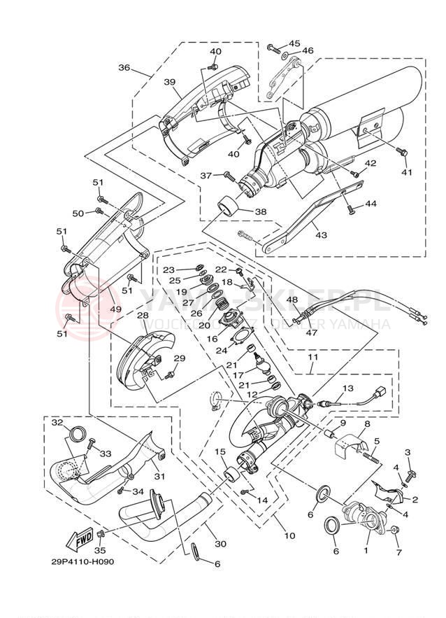 Schemat "Wydech końcowy" do Yamaha RAIDER XV19CYS/XV19CYCS