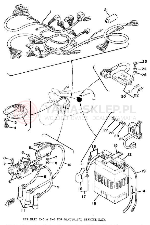 Schemat "układ elektryczny" do Yamaha XS750-2D/XS750D