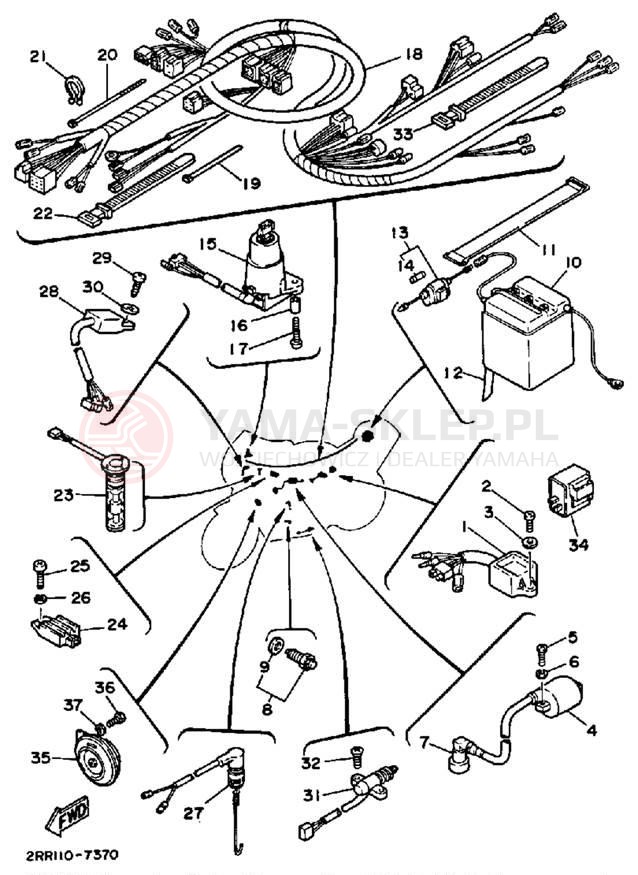 Schemat "układ elektryczny" do Yamaha YSR50W