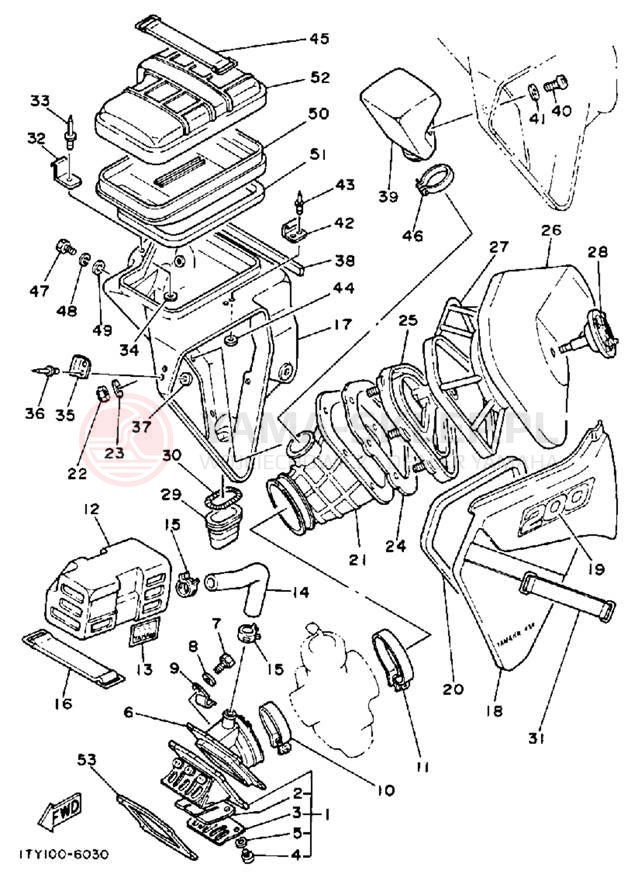 Schemat "Filtr powietrza" do Yamaha IT200S