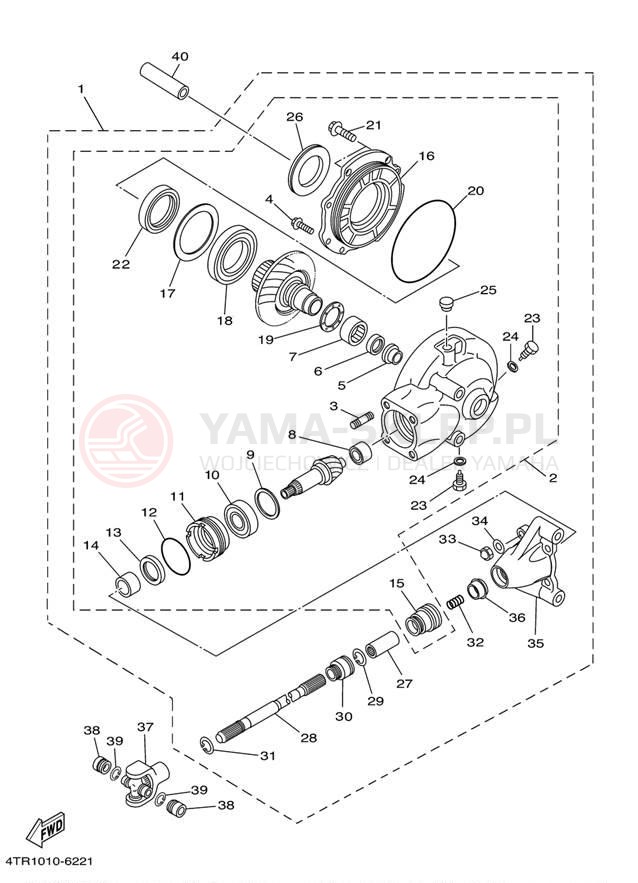 Schemat "Wał napędowy" do Yamaha V-STAR CUSTOM XVS650KC/XVS650K