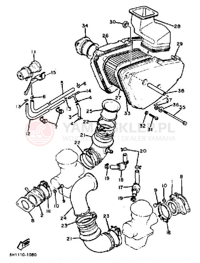Schemat "Wtrysk paliwa" do Yamaha XV920RJ