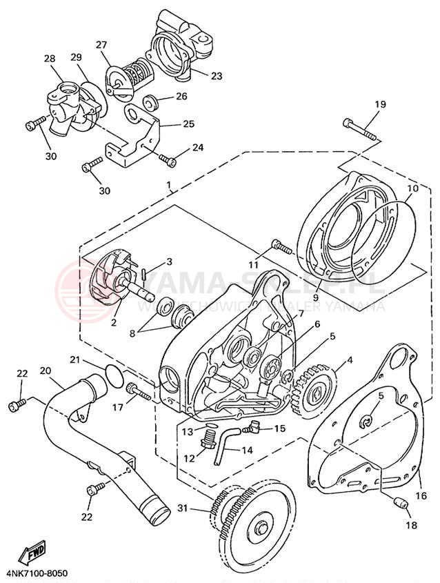 Schemat "Pompa wody" do Yamaha XVZ13ATL/XVZ13ATLC